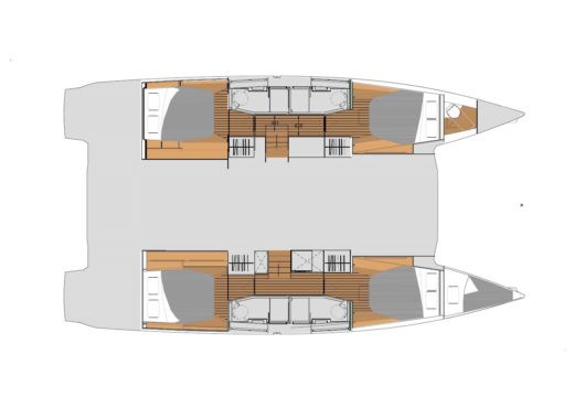 Catamaran FOUNTAINE PAJOT ELBA 45 Boot Grundriss