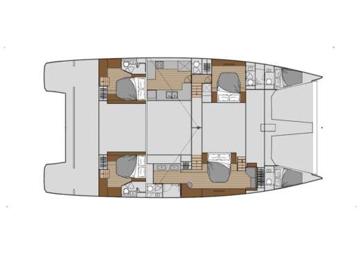 Catamaran Fountaine Pajot Power 67 Boat layout