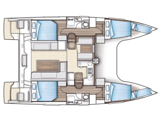 Catamaran  Nautitech 40 Open Boat layout