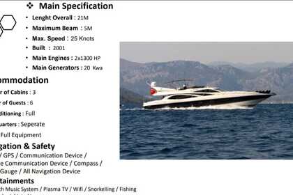 Verhuur Motorboot LUXURY MOTOR YACHT 21M SUNSEEKER 64 Marmaris
