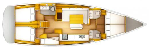 Sailboat Jeanneau Sun Odyssey 519 Plattegrond van de boot