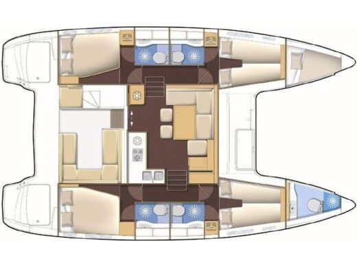 Catamaran  Lagoon 400 S2 Boat layout