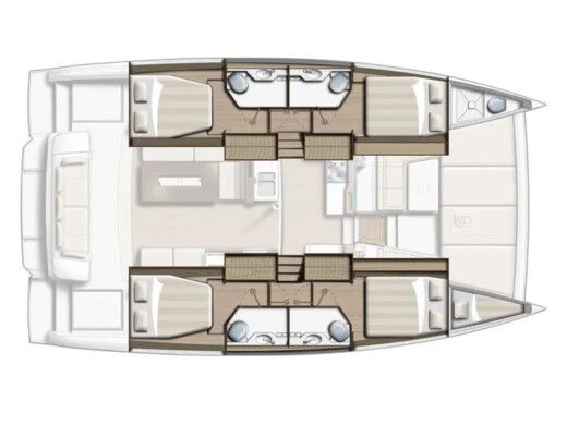 Catamaran  Bali 4.2 Boot Grundriss
