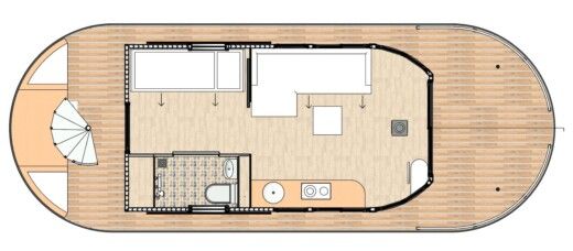 Houseboat Nautilus Hausboote Nautiki mini 4 mit Kamin - führerscheinfrei Boat design plan