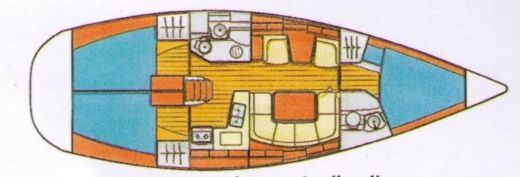 Sailboat Jeanneau Sun Odyssey 40 Plattegrond van de boot