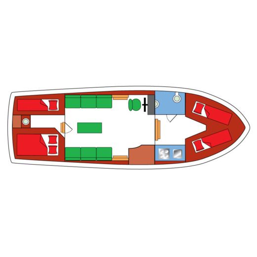 Houseboat Palan C 950 (Wetterwille) Plattegrond van de boot