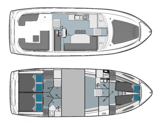 Motorboat BAVARIA E40 Sedan Boat layout