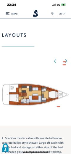 Sailboat Beneteau Oceanis 48 Boat layout