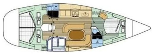 Sailboat Beneteau Oceanis 440 Σχέδιο κάτοψης σκάφους