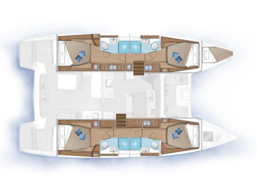 Catamaran  Lagoon 46  Plattegrond van de boot