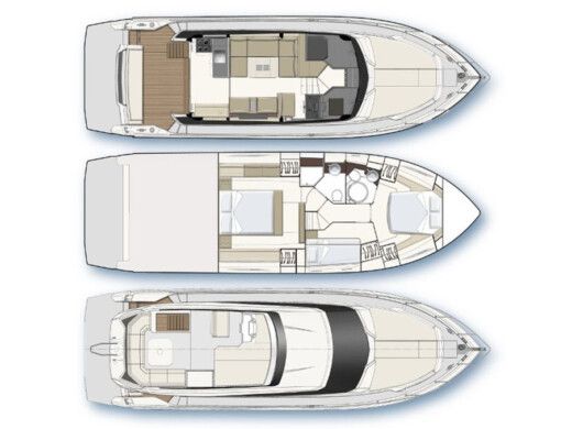 Motorboat  Ferretti 450 Plano del barco