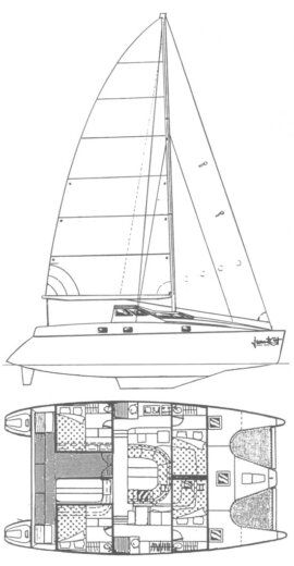 Catamaran Jeantot Marine P12 Plan du bateau