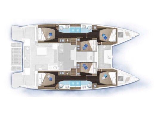 Catamaran  Lagoon 51 Plan du bateau