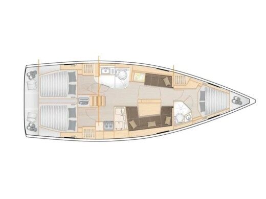 Sailboat  Hanse 418 Boat layout