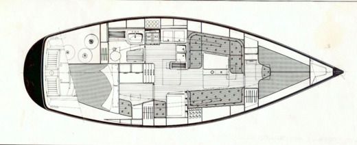 Sailboat Furia 37 Boat layout