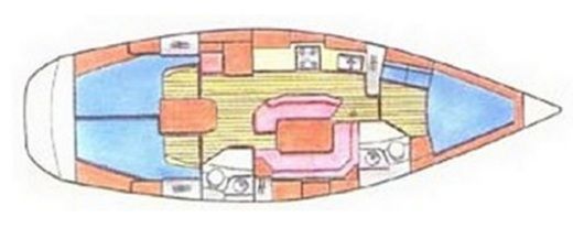 Sailboat Jeanneau Sun Odyssey 42.2 Plan du bateau