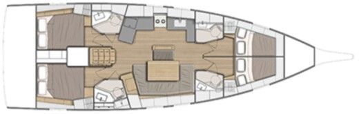 Sailboat Beneteau Oceanis 46.1 with A/C Boot Grundriss
