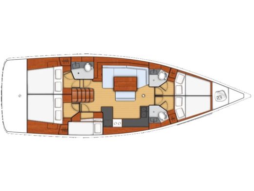 Sailboat BENETEAU OCEANIS 48 Plattegrond van de boot