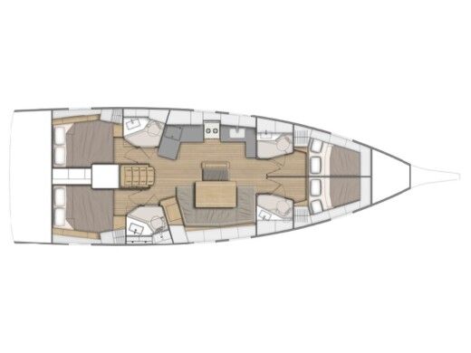 Sailboat Beneteau Oceanis 46.1 (4 cab) Planimetria della barca
