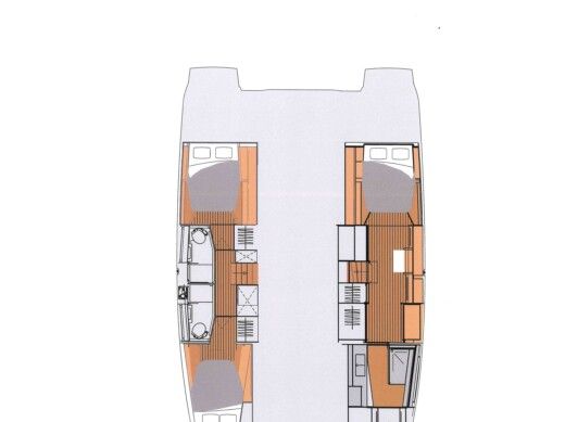 Catamaran  Elba 45 Planimetria della barca