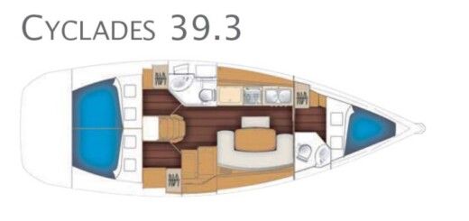 Sailboat Beneteau Cyclades 39.3 Σχέδιο κάτοψης σκάφους