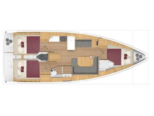 Sailboat  Bavaria C38 Boat layout