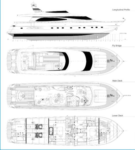 Motor Yacht Canados 80S Plano del barco