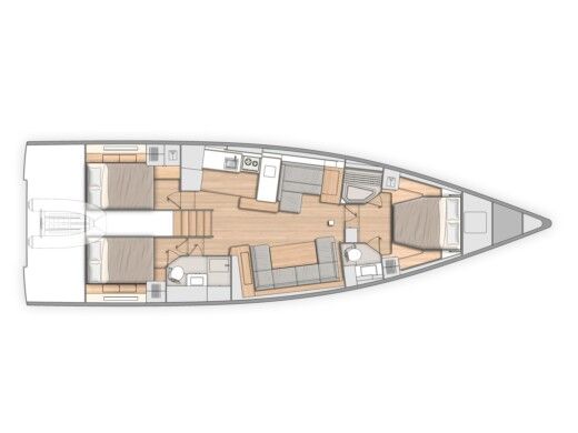 Sailboat Beneteau Oceanis Yacht 54 Boot Grundriss