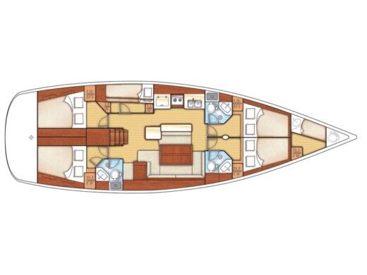 Sailboat BENETEAU Cyclades 50.5 Boat design plan