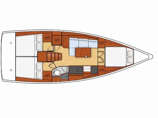 Sailboat Beneteau Oceanis 38.1 Boat layout