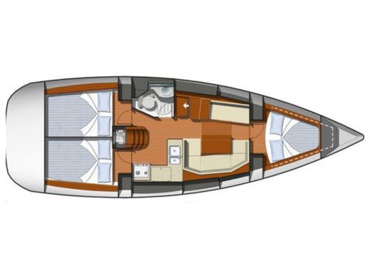 Sailboat  Sun Odyssey 36i Boot Grundriss