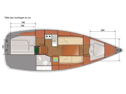 Sailboat  SUN ODYSSEY 319 - LILY Plan du bateau