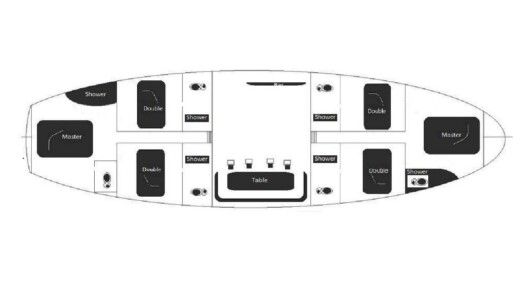 Gulet Custom Gulet Plattegrond van de boot