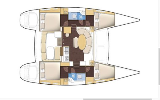 Catamaran Lagoon 380 Captain & Chef inclusive Plano del barco