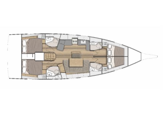 Sailboat  Oceanis 46.1 - 4 cab Plan du bateau