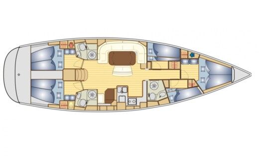 Sailboat  Bavaria Cruiser 50 Boat layout