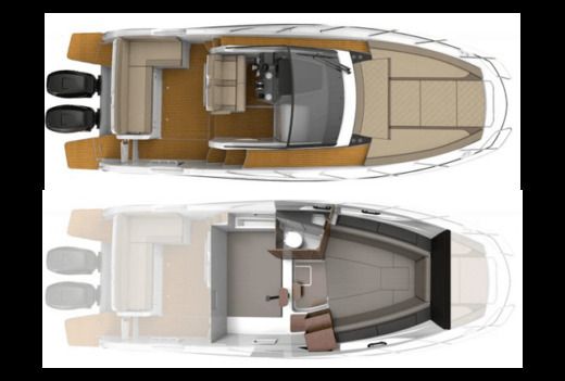 Motorboat Quicksilver Activ 875 Sundeck Plattegrond van de boot