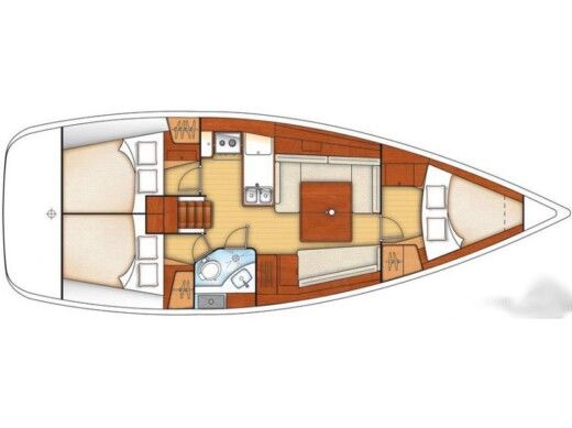 Sailboat  Oceanis 37 /3cab boat plan