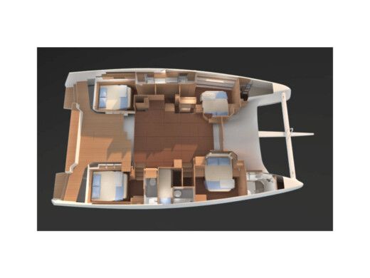 Catamaran Dufour D48 Plattegrond van de boot