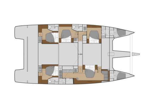 Catamaran Fountaine Pajot Alegria 67 Planimetria della barca
