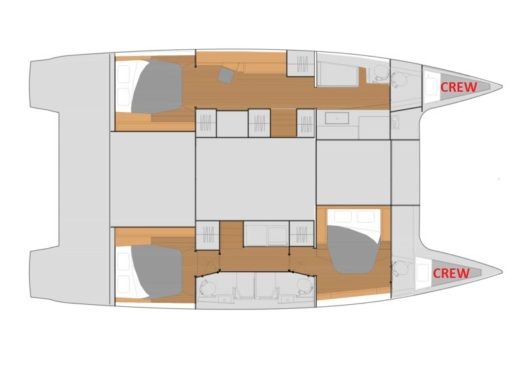 Catamaran Fountaine Pajot Saona 47 Planimetria della barca