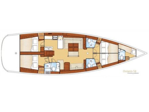 Sailboat Beneteau Oceanis 54 Boat layout