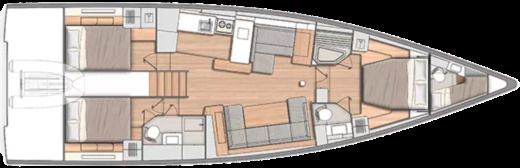 Sailboat Beneteau Oceanis yacht 54 Plan du bateau
