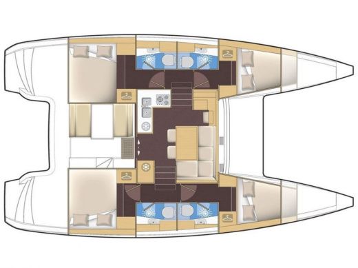 Catamaran Lagoon Lagoon 39 Boat layout