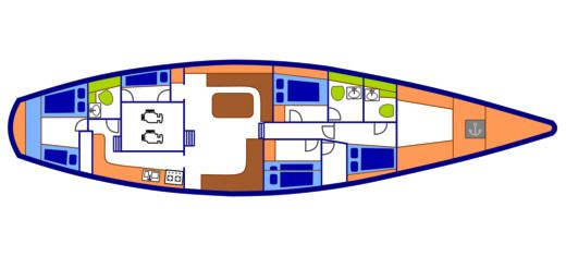 Sailboat KRITER a sailing legend Boat layout