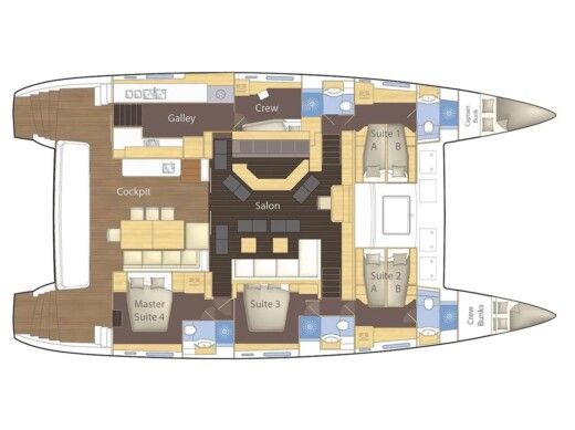 Catamaran  Lagoon 620 boat plan