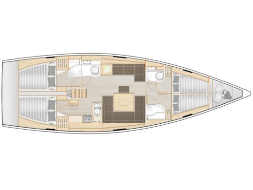 Sailboat Hanse Hanse 458 Boat layout