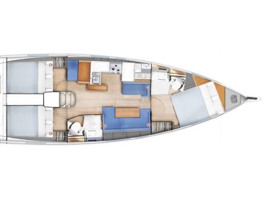 Sailboat  Sunsail 410 Plattegrond van de boot