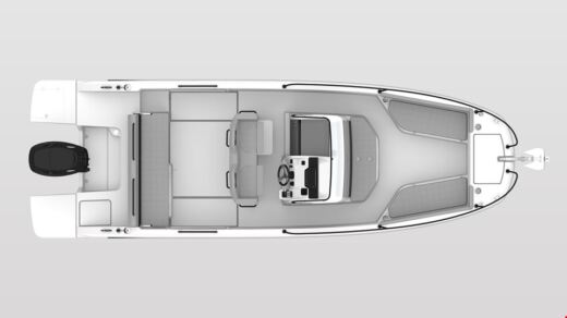 Motorboat Beneteau Flyer 8 Spacedeck Boat layout