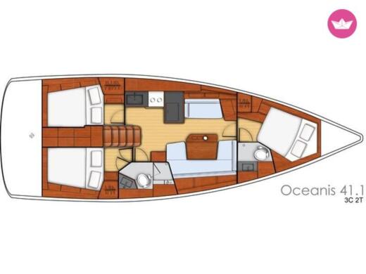 Sailboat Beneteau Oceanis 41.1 Boat layout